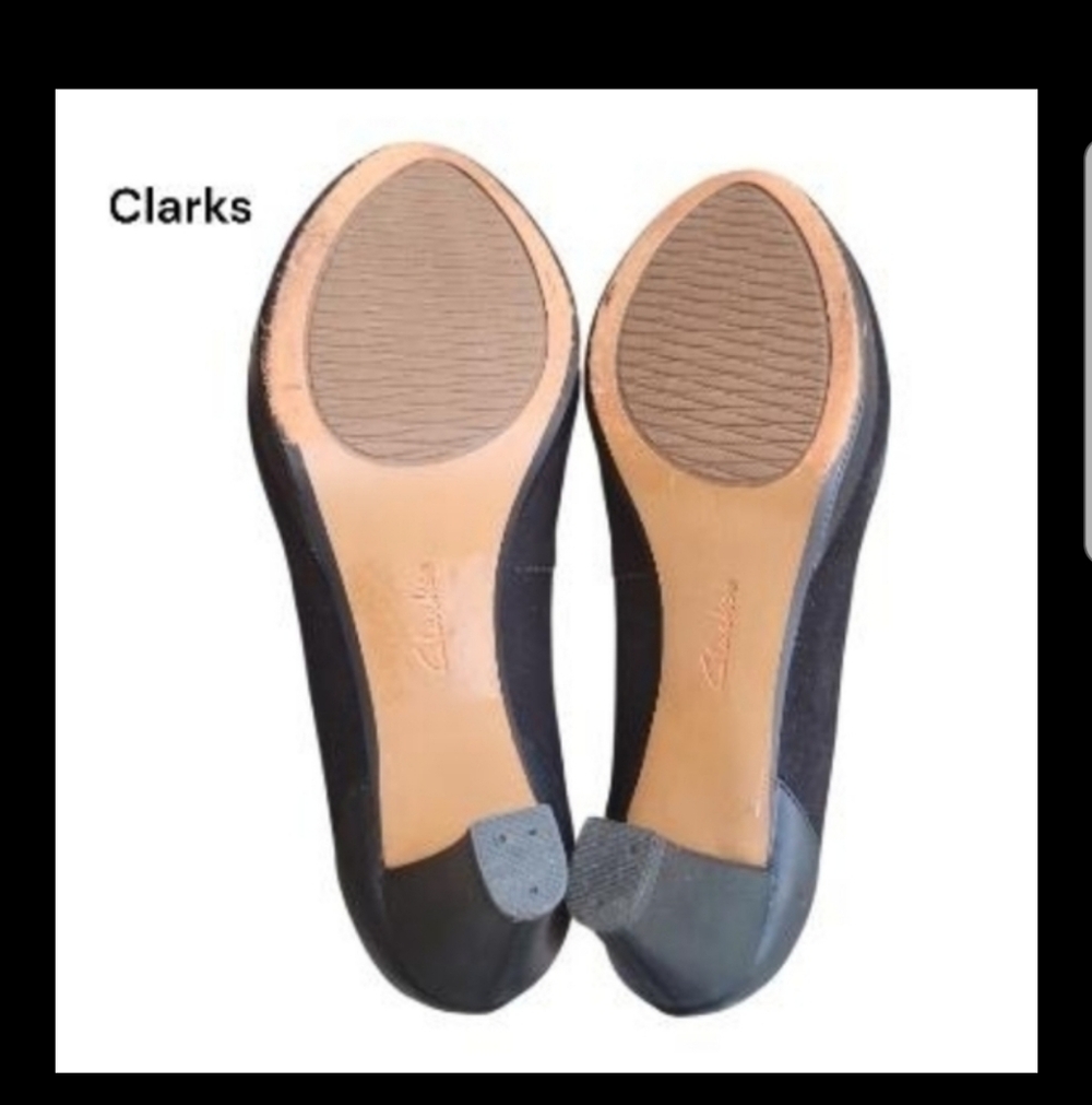 Clarks Chorus Chic Truffle Leather Black Pump High Heel Dress Shoe Women 7.5 - Picture 3 of 10